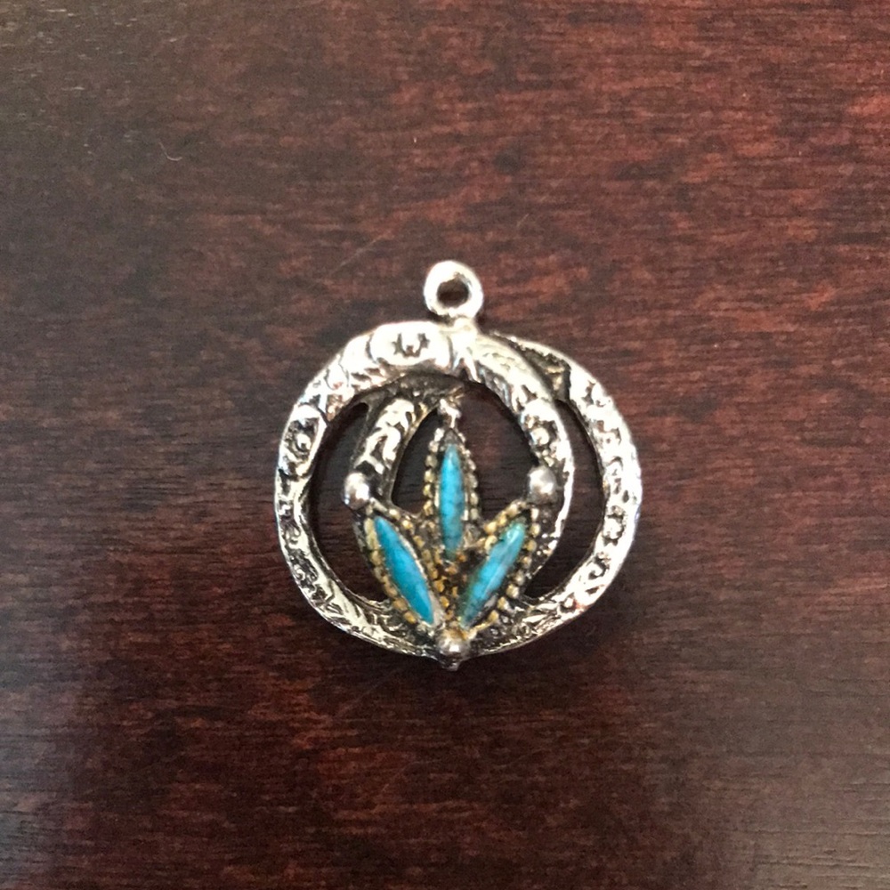 Turquoise and Silver Unique Pendant